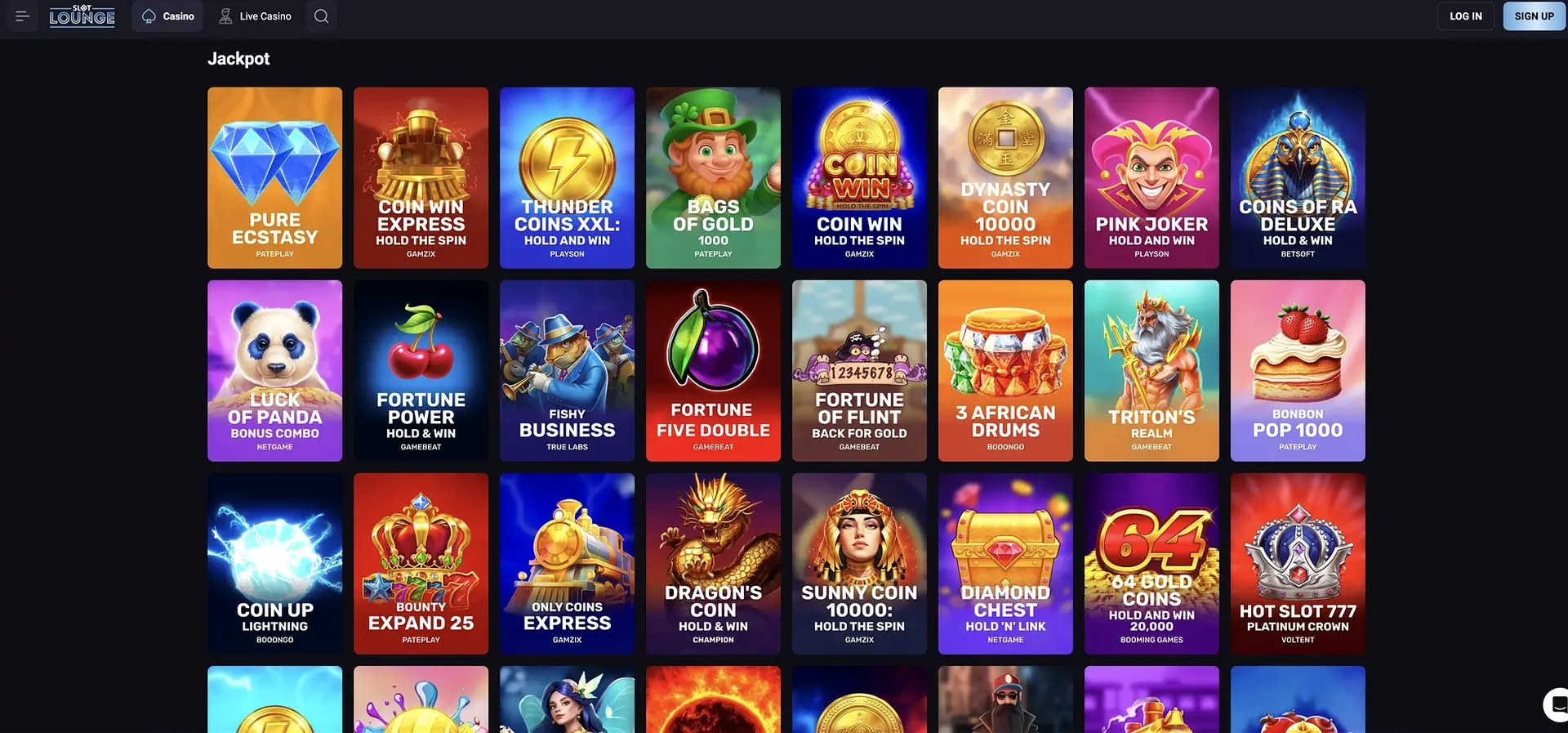 Slotlounge jackpot games